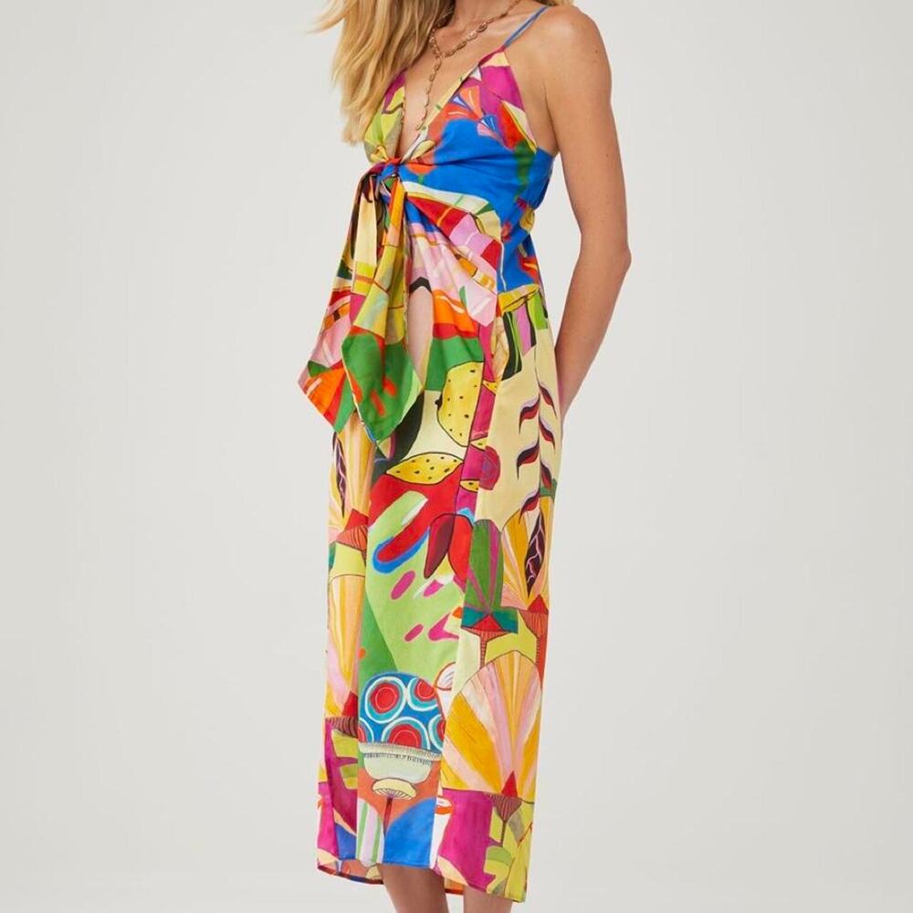 Farm rio dress with abstract
